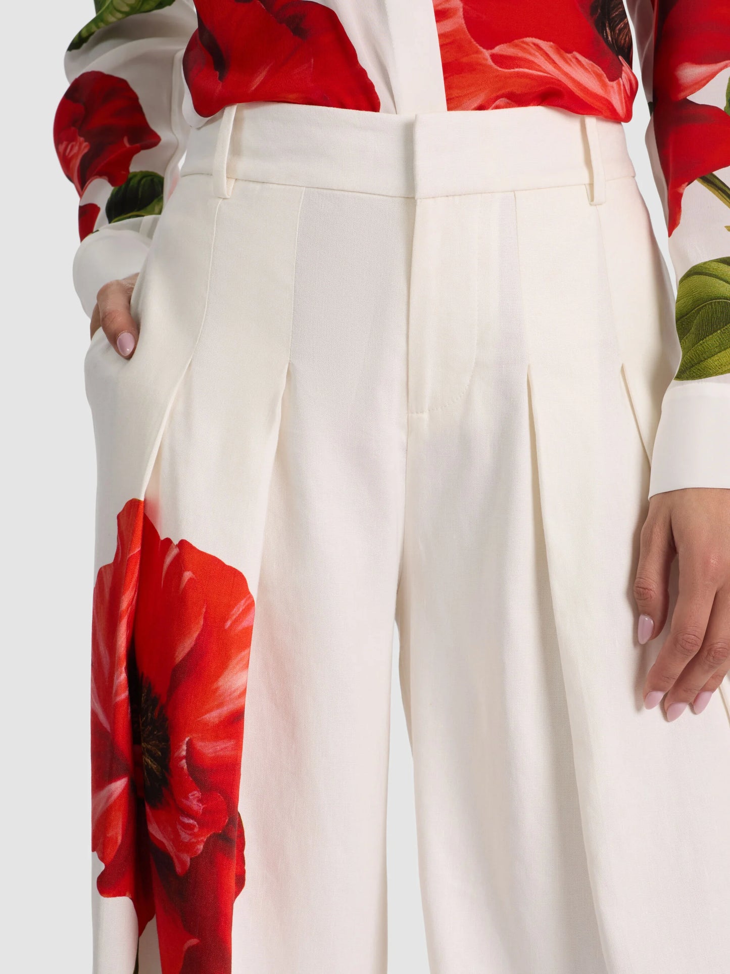 Alice & Olivia - Blaire Linen Pleated Pant