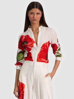 Alice & Olivia  - Willa Silk Blouse in Summer Poppy
