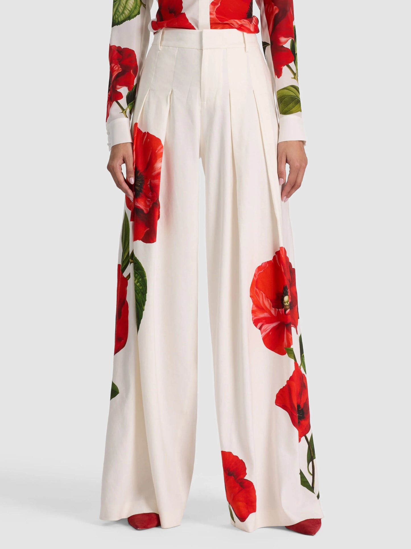 Alice & Olivia - Blaire Linen Pleated Pant