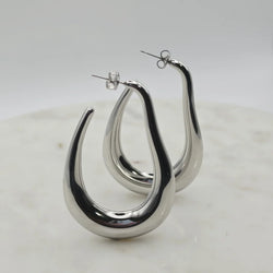 Xtraordinary Flair - Thick Liquid Hoops in Silver