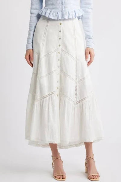 LoveShackFancy- Ritson Skirt in White