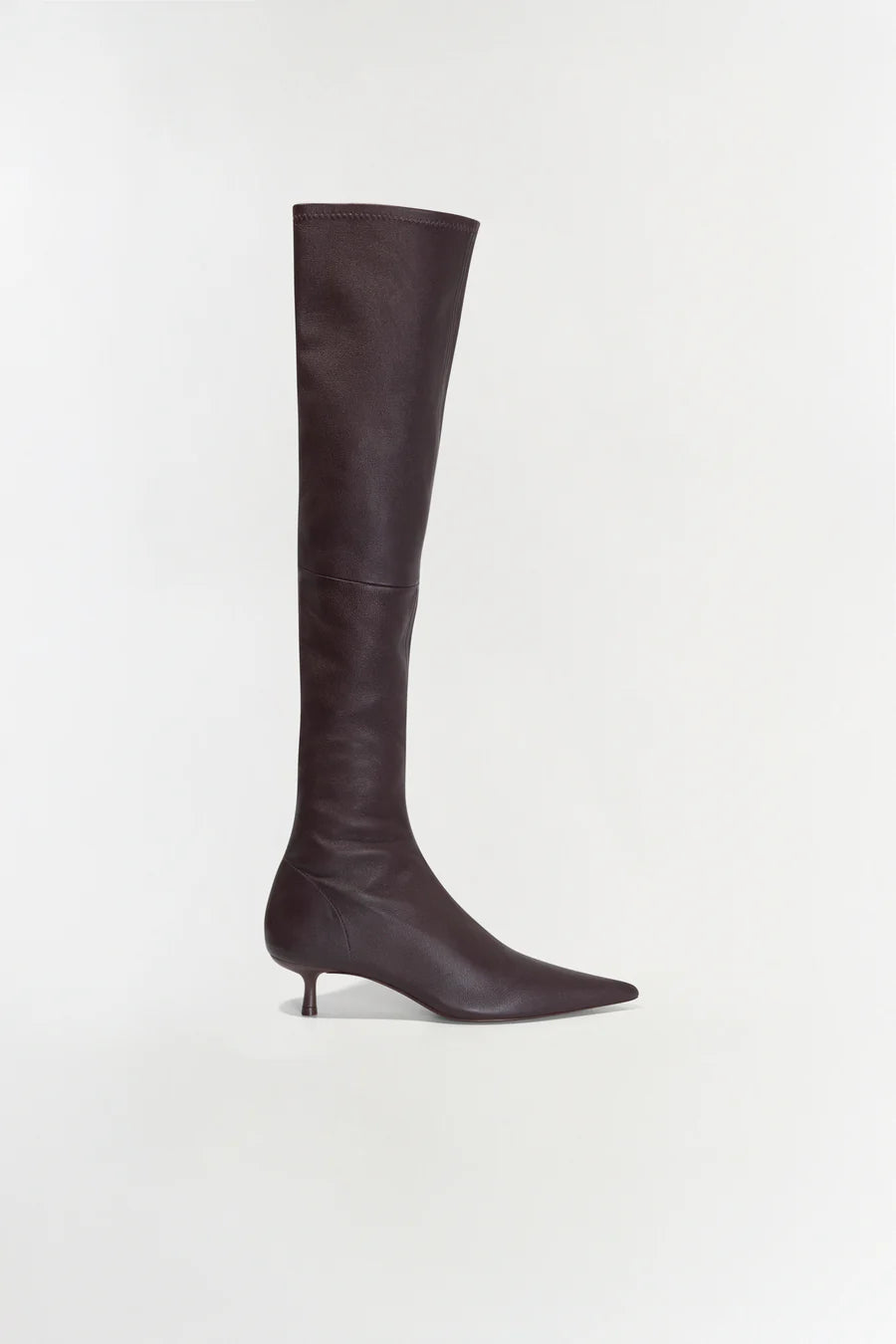 SIMKHAI - Joni Stretch Leather Over-The-Knee Boot in Hickory