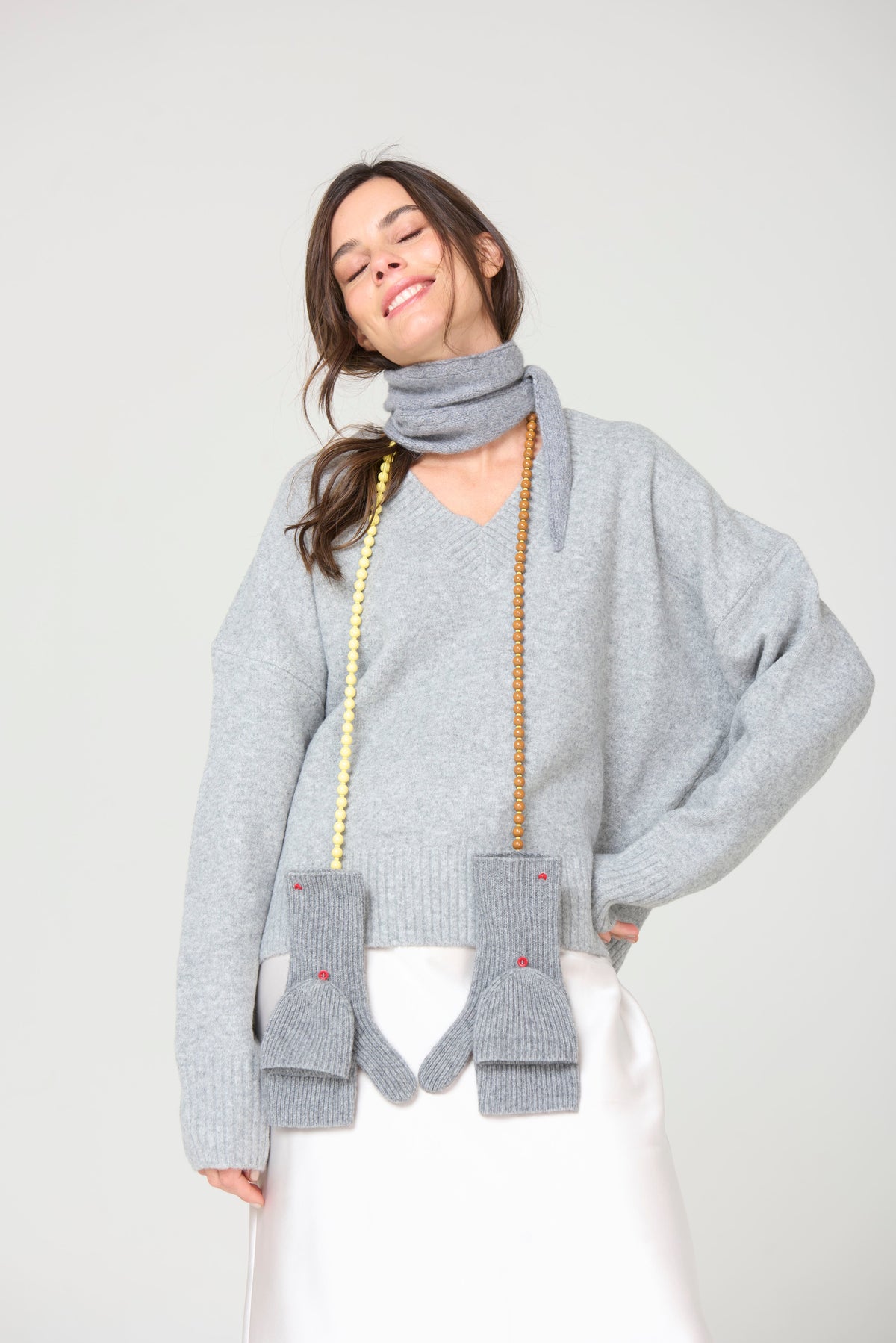 Flip-Top Mittens - Grey