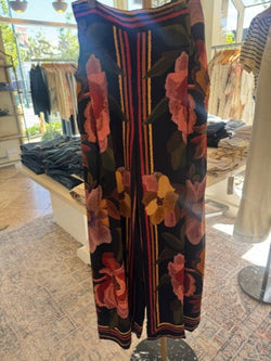 FARM Rio - Chenille Flowers Black Pants