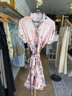 Dream Catcher - Olive Dress in Pink Flower Garden