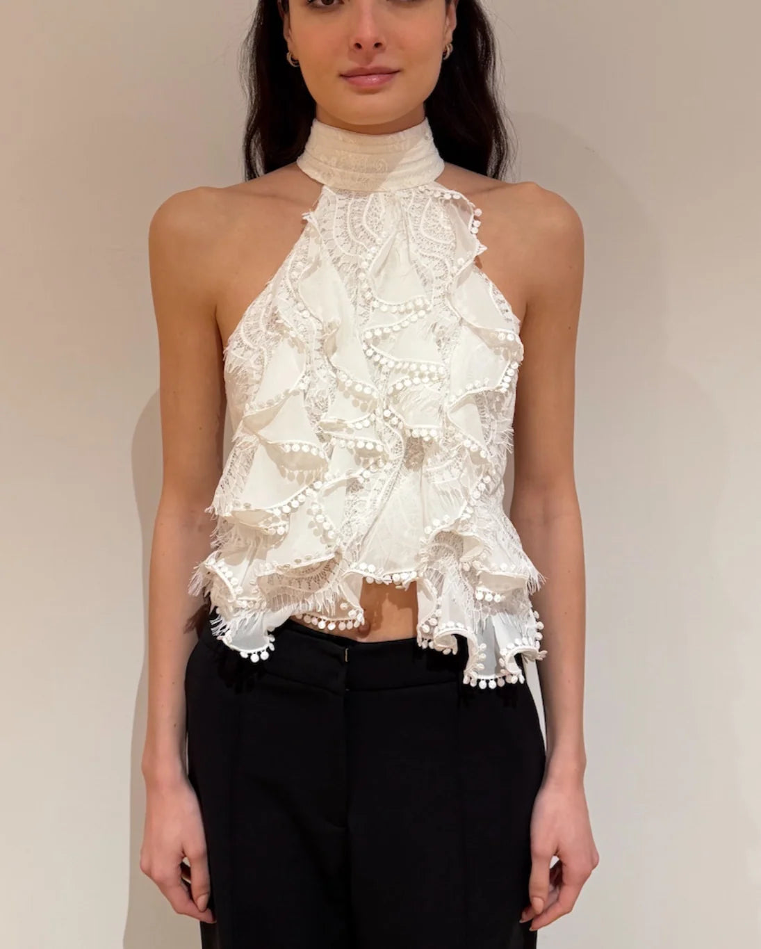 PatBo - Bianca Lace Top in Off White