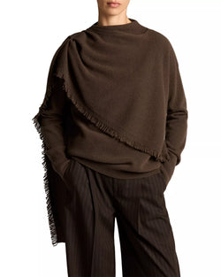 Vince. - Draped-Shawl Wool-Cashmere Sweater