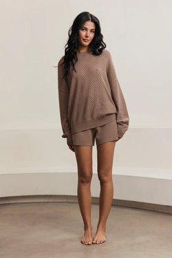 Lune - Olly Crochet Sweater in Toffee