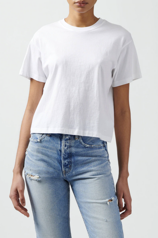 ATM - Classic Jersey Short Sleeve Boy Tee in White Viva O Sol