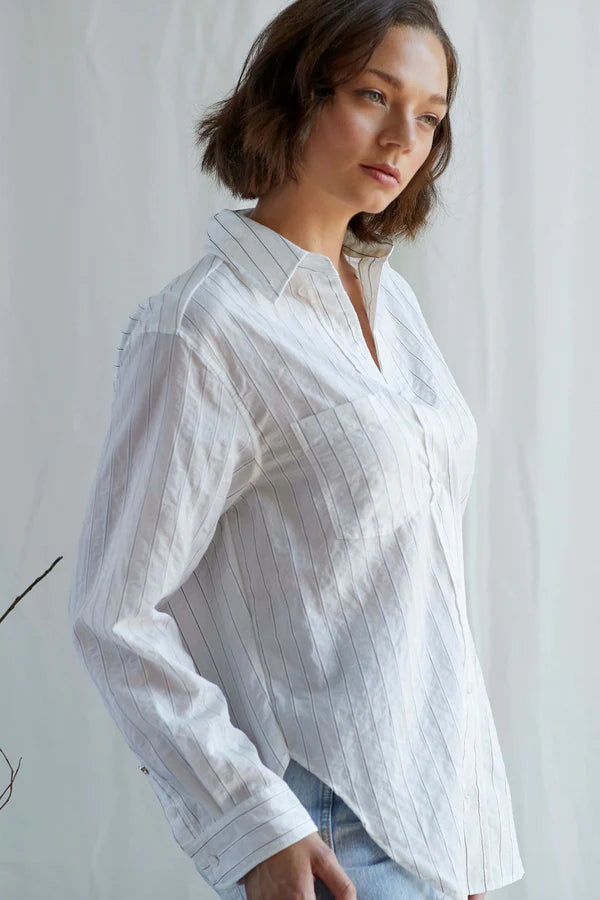 Adroit Atelier - Kean Boyfriend Striped Button Down Shirt Adroit Atelier