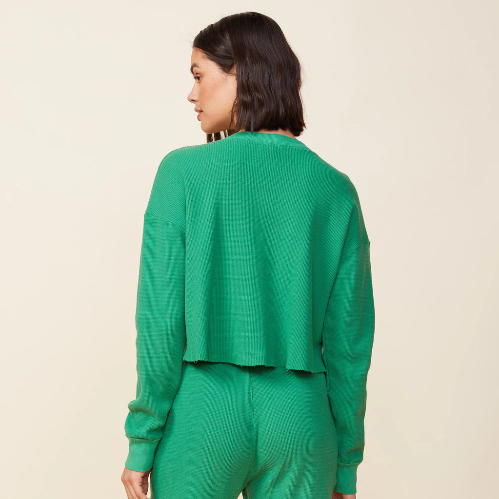 Monrow - Thermal Oversized Top in Clover Monrow