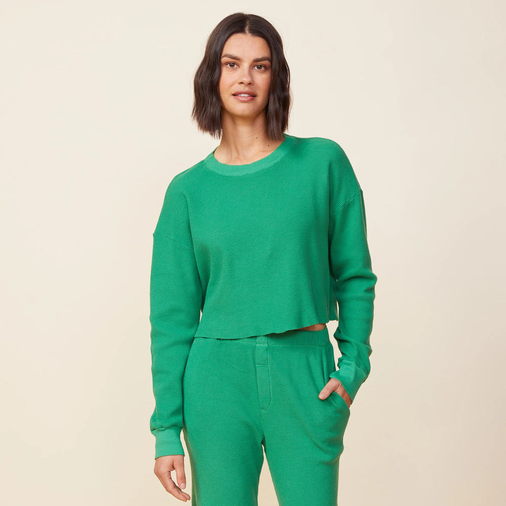 Monrow - Thermal Oversized Top in Clover Monrow