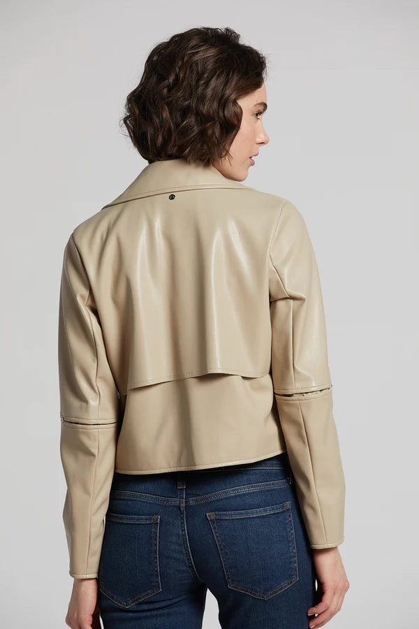 Adroit Atelier - Ninon Short Leather Jacket in Beige Viva O Sol